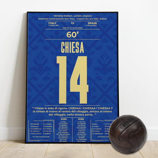 CHIESA's Goal for ITALY vs SPAIN - EURO final 2021