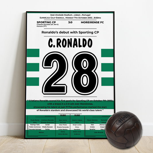 Ronaldo's first goal with SPORTING CP vs MOREIRENSE
