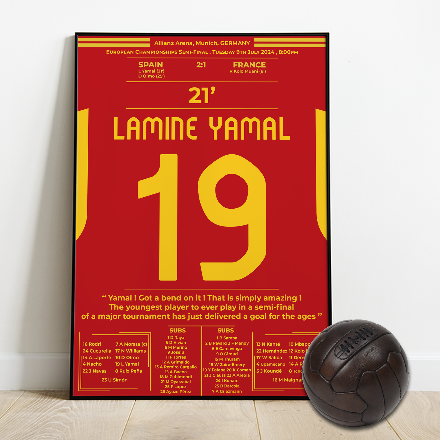 Yamal, the youngest player to ever play in a EURO semi final