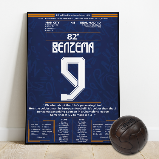 Benzema's panenka vs MAN CITY in the UCL semi-final 2022